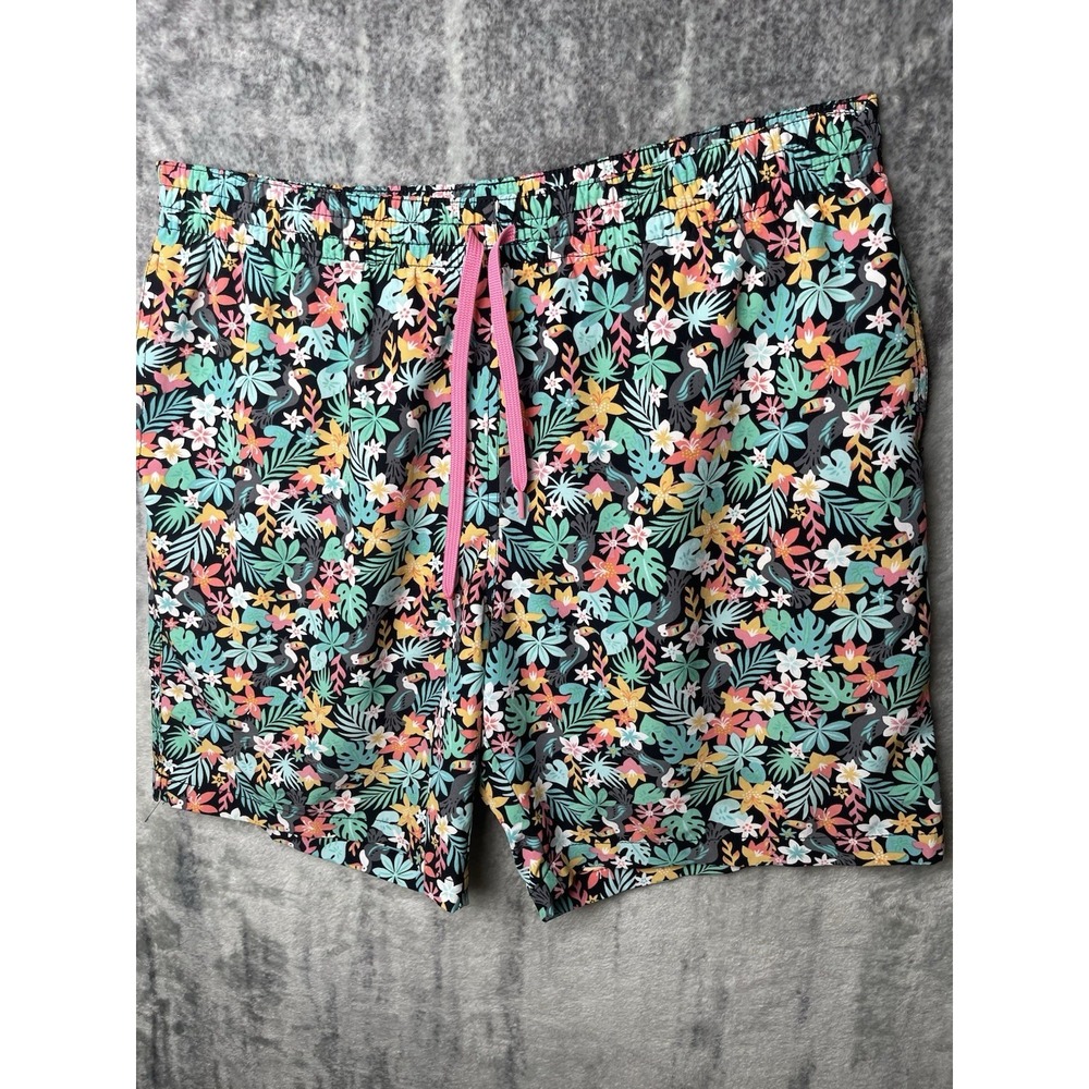 Chubbies‎ Mens Size 34 Floral Lined Swim Trunks Shorts  Drawstring Inseam 8